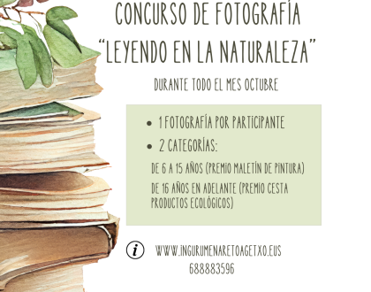 CONCURSO FOTOGRÁFICO "LEYENDO EN LA NATURALEZA" DURANTE EL MES DE OCTUBRE